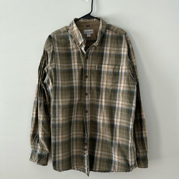 Carhartt Relaxed Fit Plaid Cotton Button Down Long Sleeve Size XLarge - Picture 1 of 11
